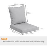 Outsunny Seat and Back Padded Cushion Set - Light Grey