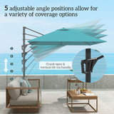 Outsunny Patio Offset Parasol Umbrella - Blue