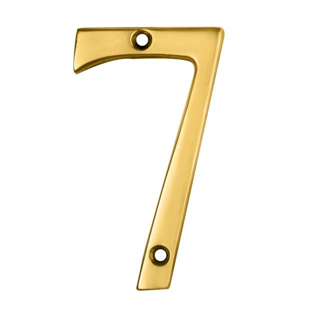 NUMERAL FACE FIX (NO.7) - POLISHED BRASS - 76MM - EACH