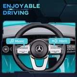 AIYAPLAY Mercedes-Benz AMG CLA 45 Licensed 12V Kids Electric Car Ride on Car w/ Remote, Suspension Lights Music Horn - Light Blue