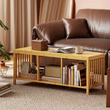 HOMCOM Bamboo Shoe Bench, Entryway Storage Bench with Padded Cushion and Open Shelf, Natural Wood Finish