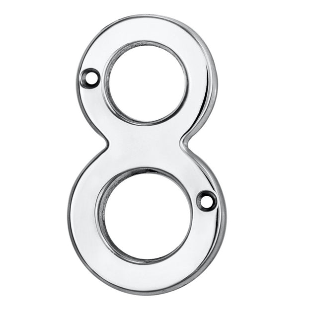 NUMERAL FACE FIX (NO.8) - POLISHED CHROME - 76MM - EACH