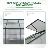 Outsunny 6x6 FT Polycarbonate Greenhouse with Base and Raised Bed, Walk-in Greenhouse with Aluminium Frame, Temperature Controlled Window, Foundation for Plants, Flowers, Vegetable