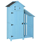 Outsunny Wooden Shed, Garden Storage Cabinet with Log Store, Waterproof Asphalt Roof and Lockable Door, Narrow Tool Organizer, 130 x 55 x 180 cm