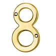 NUMERAL FACE FIX (NO.8) - STAINLESS BRASS - 76MM - EACH