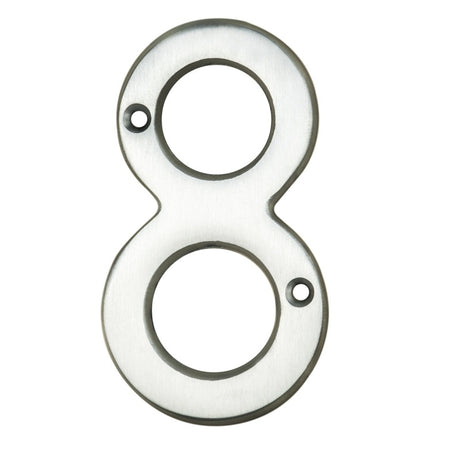 NUMERAL FACE FIX (NO.8) - SATIN CHROME - 76MM - EACH