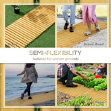 Outsunny Rollable Wooden Garden Pathway Weather-Resistant Walk Way for Wedding Party Pathways 185 x 60 cm