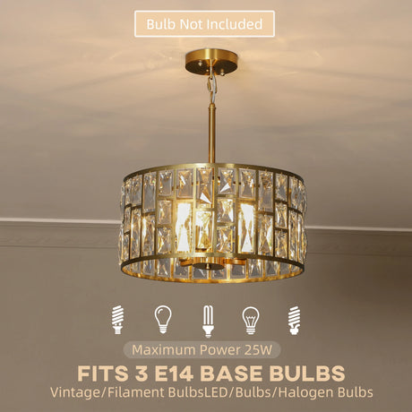 HOMCOM 72 Glass Crystallite Chandelier - Gold-Tone