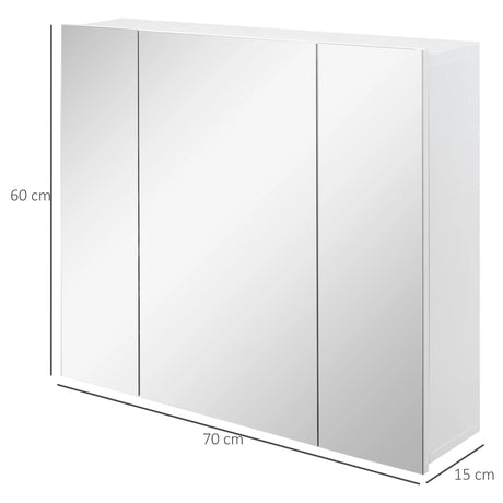 kleankin Wall Mounted Mirror Cabinet - White