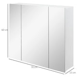 kleankin Wall Mounted Mirror Cabinet - White