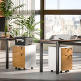 HOMCOM Two-Drawer Lockable Filing Cabinet - Wood Effect