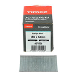 2000 x TIMCO FirmaHold Collated 16 Gauge Straight Galvanised Brad Nails - 16g x 64