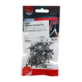 50 x TIMCO Polymer Headed Pins A4 Stainless Steel Black - 40mm