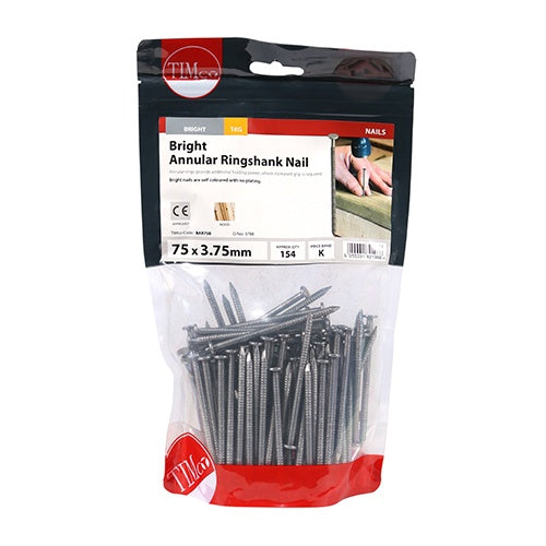 TIMCO Annular Ringshank Nails Bright - 75 x 3.75