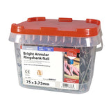 2.5kg - TIMCO Annular Ringshank Nails Bright - 75 x 3.75