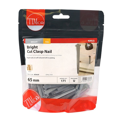 TIMCO Cut Clasp Nails Bright - 65mm