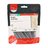 0.5kg - TIMCO Oval Nails Bright - 65mm