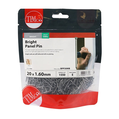 0.5kg - TIMCO Panel Pins Bright - 20 x 1.60