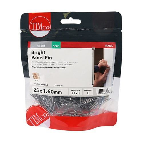 0.5kg - TIMCO Panel Pins Bright - 25 x 1.60