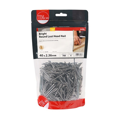 TIMCO Round Lost Head Nails Bright - 40 x 2.36