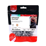 0.5kg - TIMCO Clout Nails Galvanised - 50 x 2.65