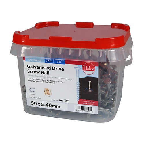 2.5kg - TIMCO Drive Screws Galvanised - 50 x 5.40