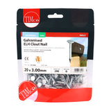 0.5kg - TIMCO Extra Large Head Clout Nails Galvanised - 20 x 3.00