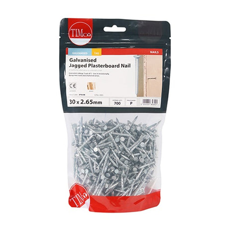 TIMCO Jagged Plasterboard Nails Galvanised - 30 x 2.65