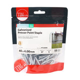 0.5kg - TIMCO Presser Point Staples Galvanised - 40 x 4.00