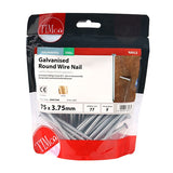 0.5kg - TIMCO Round Wire Nails Galvanised - 75 x 3.75