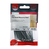 50 x TIMCO Masonry Nails Zinc - 2.5 x 40