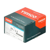 100 x TIMCO Polymer Headed Nails A4 Stainless Steel White - 65mm