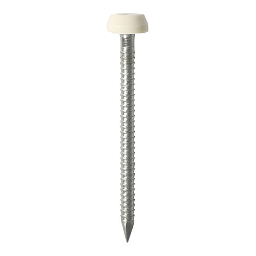 250 x TIMCO Polymer Headed Pins A4 Stainless Steel Cream - 30mm