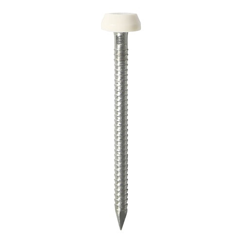 250 x TIMCO Polymer Headed Pins A4 Stainless Steel White - 40mm