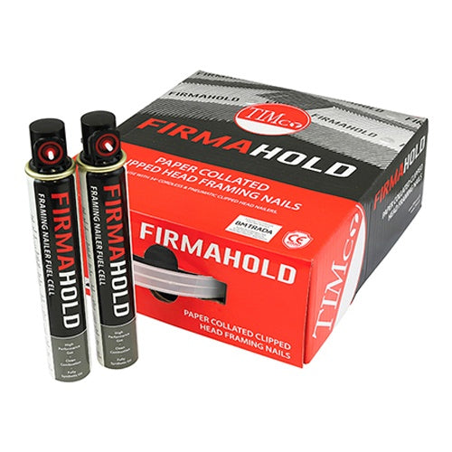 2200 x TIMCO FirmaHold Collated Clipped Head Plain Shank Firmagalv+ Nails & Fuel Cells - 3.1 x 90/2CFC