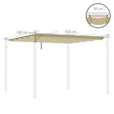 Outsunny Retractable Pergola Cover, 3.5 x 2.6 m Replacement Canopy Fabric for 4 x 3 m Frame, Roof Top Only, Beige