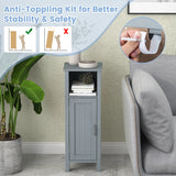 Bathroom Storage Organizer with 2-Tier Cabinet-Gray