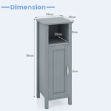 Bathroom Storage Organizer with 2-Tier Cabinet-Gray