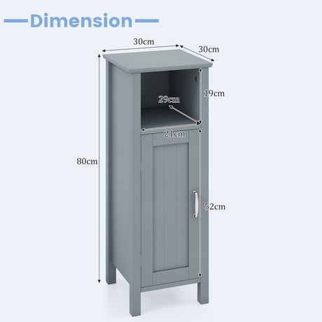 Bathroom Storage Organizer with 2-Tier Cabinet-Gray