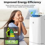 HOMCOM 14000 BTU Mobile Air Conditioner, 35m2, Smart Home WiFi, with Dehumidifier, Fan, 24H Timer, Window Kit, White