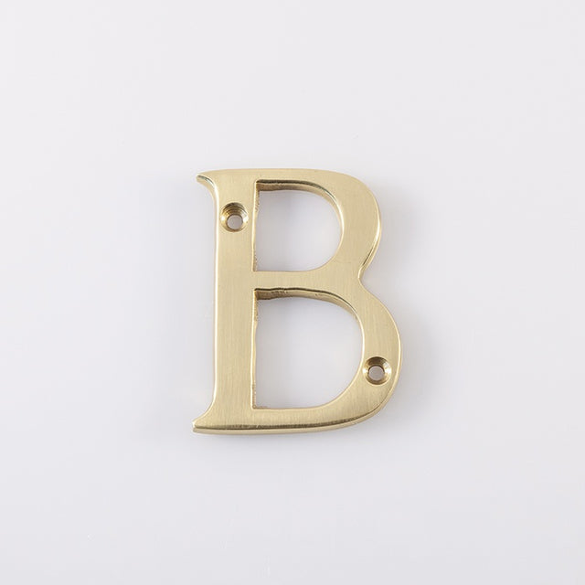 LETTER FACE FIX (B) - POLISHED BRASS - 53MM - EACH