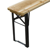 Outsunny Portable Folding Camping Picnic Table and Bench Set Garden BBQ Chairs Stools Trestle Wooden Wood (120cm(L) x 25cm(W) x 46cm(H))