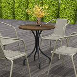 Outsunny 66cm Galvanised Steel Garden Table - Brown