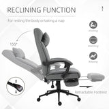 Vinsetto Office Chair with Footrest Ergonomic Office Chair with Armrests Lumber Support and Headrest Light Grey