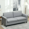 HOMCOM 3 Seater Sofa, Modern Fabric Sofa Couch with Spring Cushion, Rubber Wood Legs, 191cm Upholstered Settee for Living Room, Bedroom, Home Office, Guest Room, Grey