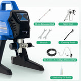 HOMCOM Airless Paint Sprayer, Thinning-Free, Electric Fence Paint Sprayer for Exterior and Interior DIY Painting Projects, Wall Spray Gun Machine, Household Use, 1.5L/min, 200Bar, 7.5m Hose Dark Blue