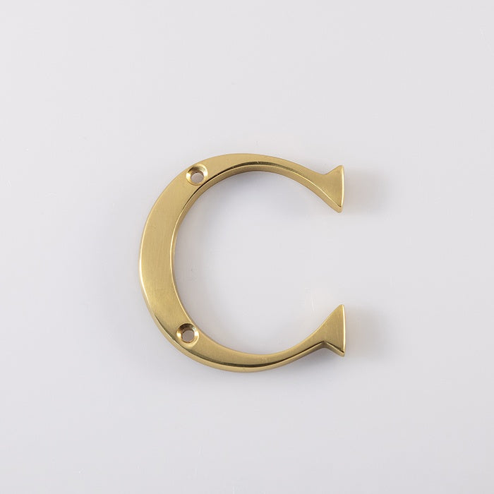 LETTER FACE FIX (C) - POLISHED BRASS - 53MM - EACH