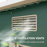 Outsunny 7 x 4ft Outdoor Storage Shed with Foundation Kit, Lean to Metal Garden Shed for Log, Rubbish Bin, Tool, Lawnmower, Bike, Patio and Lawn Use, Green