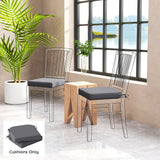 Outsunny Outdoor Chair Seat Cushions Set of 2, Garden Chair Cushions with 7cm Thick Foam & Ties, Dark Grey