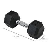 HOMCOM 2x8kg Hex Dumbbell Rubber Weights Sets Hexagonal Gym Fitness Lifting Home